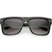 Retro Horn Rimmed Square Sunglasses Neutral Colored Lens 57mm (Shiny Black / Lavender)