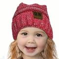 DEBRA WEITZNER Beanie Hats for Kids Unisex Winter Slouchy Beanie for Girls Boys Toddlers Pink / Silver Metallic