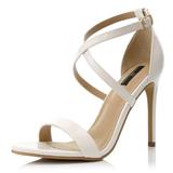 DailyShoes High Heel Sandal for Women Sandals Stilettos Criss Cross Strappy Open Toe Crossed Strap Metal Buckle Front Ankle Summer Pump Heels