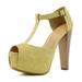 DailyShoes Ankle Platform Sandal Pumps High Heels Chunk Buckled Strap T Peep D'Orsay Thin Toe Fashion Heeled Sandals Hilary-99 Gold Gl 5.5