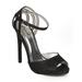 New Women Qupid Glee-132 Glitter Peep Toe D'orsay Ankle Strap Stiletto Pump