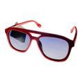 Converse Mens Matte Red Plastic Rectangle Top Brow Aviator Sunglass, Gradient Lens H108