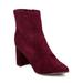 New Women Breckelles Vanesa-31 Faux Suede Pointy Toe Chunky Heel Bootie