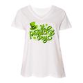 Inktastic St. Patrick's Day Hand Lettering with Green Top Hat Adult Women's Plus Size V-Neck Female