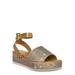 Rhinestone Glitter Flatform Sandal - Women Ankle Strap Crystal Platform