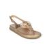 MACKINJ HH04 Women Jeweled Open Toe Thong Slingback Molded Footbed Sandal