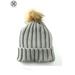 Luxtrada Soft Women Girls Kids Bady Braided Pom Pom Knit Fur Hat Beanie Hat Knit Ski Ball Cap Crochet Winter Warm Hat Stretch Cable Ski Cap (Light Grey,Adult)