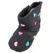 Infant Girls Black Hearts Blue Pink Yellow Boots Booties Baby Shoes