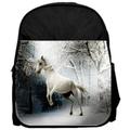 White Horse 13" x 10" Black Preschool Toddler Children's Backpack & Pencil Case Set