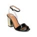 New Women Elegant Collection Kioky-2 Patent PU Ankle Strap Metallic Block Heel