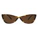 Womens Mod Thin Plastic Cat Eye Retro Sunglasses Tortoise Brown