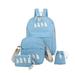 Teens School Backpack Set Canvas Girls School Bags, Bookbags Set of 4 (Light Blue)