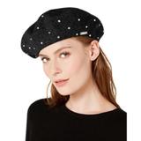 Calvin Klein Rhinestone Wool Beret (black, one size)