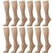 12 Pairs Women Trouser Socks with Comfort Band Stretchy Spandex Opaque Beige Color