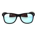 1.1mm Polarized Color Mirror Lens Hipster Rubberized Black Horn Rim Sunglasses Blue