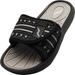 Norty Boy's Summer Comfort Casual Slide Flat Strap Shower Sandals Slip On Shoes 40346-1MUSLittleKid Black-Grey