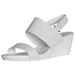 Isaac Mizrahi Live! Women's Aubrey Double Strap Wedge Sandals (White, 9.5 M US)