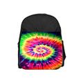 Bright Tie Dye Print Design - 13" x 10" Black Preschool Toddler Children's Backpack