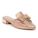 C-T Slide Slipper with a Matching Metallic Heel & Embellished Bow, Rose & Gold - Size 38