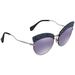 Miu Miu Grey Gradient Blue/ Silver Mirror Cat Eye Ladies Sunglasses MU 58TS D47148 65