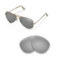 Walleva Titanium Polarized Replacement Lenses for Ray-Ban Aviator Large Metal RB3025 58mm Sunglasses