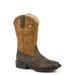 Roper Youth Boys Brown Faux Leather Daniel Cowboy Boots 6