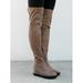 Nature Breeze Over the Knee Women's Wedge Boots in Taupe