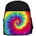 Bright Tie Dye 13" x 10" Black Preschool Toddler Children's Backpack & Pencil Case Set