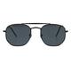 Mens Retro Vintage Style Rectangular Double Bridge Dad Sunglasses All Black