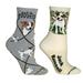 Bundle 2 Items: Jack Russell on Gray and on Natural Cotton Ladies Socks