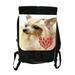 Blonde Chihuahua - Red Paws Heart - Girls Black School Backpack & Pencil Bag Set