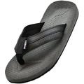 NORTY Young Men's Sandals for Beach, Casual, Outdoor & Indoor Flip Flop - RUNS 1 SIZE SMALL, 41445-9D(M)US Black/Grey