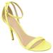 Wild Diva Lounge Shoes Women Ankle Strap Stiletto High Heel Open Toe Formal/Casual Dress Sandal ADELE-94 Neon Yellow 6.5