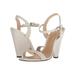 Schutz Liliane Pearl white leather open toe high heel ankle strap pump sandals (8.5)