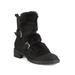 Schutz Black Blaze Rabbit Fur Lug Sole Double Strapped Combat Boots (5)