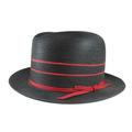 Dobbs Fifth Avenue New York Black Horatio Straw Fedora Large Oval 2" Brim