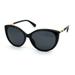 Womens 20s Mod Cat Eye Plastic Sunglasses Black Solid Black