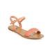 New Women Qupid Athena-990 Leatherette Open Toe Minimal Woven Ankle Strap Sandal