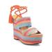 SCHUTZ Women's Bendy Espadrille Wedge Multi Color Platform Tie Up Open Sandals (7)