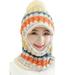Women's Winter Pom Pom Beanie Hats Scarf Knitted Warm Crochet Wool Ski Caps