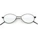 Oval Sunglasses Slim Metal Arms Neutral Colored Mirror Flat Lens 51mm (Black / Silver Mirror)