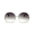 MLC Eyewear Retro Vintage Double Bridge Round Aviator Fashion Sunglasses in Silver