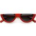 Extreme Semi Rimless Cat Eye Sunglasses Neutral Colored Lens 55mm (Red / Smoke)