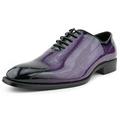 Bolano Mens Classic Oxford Lace Up Block Heel Dress Shoes Purple Size 13