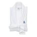 Linum Home Textiles Hotel Turkish Cotton Waffle Terry Bathrobe with Satin Piped Trim - Personalized - White