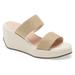 Cecelia New York BAILY Platform Slide Sandal Alabaster White Gold Band Mule (7, Alabaster Gold Canvas)