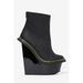 JEFFREY CAMPBELL GLACIER HIDDEN DOOR BLACK GLITTER HIGH PLATFORM ANKLE BOOTIE (6.5)