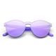 Newbee Fashion - One Piece Oversized Rimless Sunglasses Transparent Clear Candy Color Cateye Sunglasses