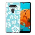 Hybrid Bumper Phone Case For LG K51 by OneToughShield Â® - Hibiscus Teal