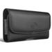 Nokia Asha 502 Premium High Quality Black Horizontal Leather Case Pouch Holster with Belt Clip and Belt Loops